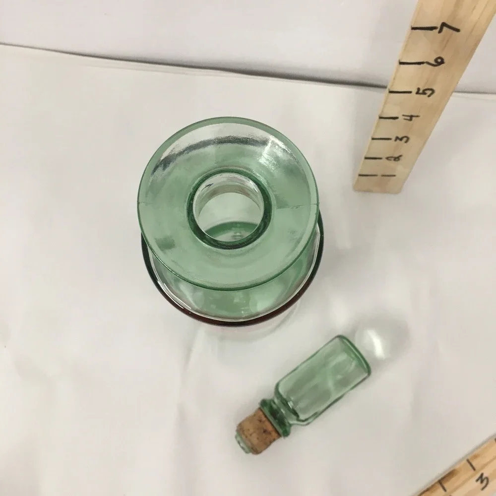 Vintage Glass Green Old Fitzgerald Decanter Bottle  1960's  Vintage‎